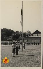 Penghormatan kepada bendera merah putih pada saat upacara bendera.