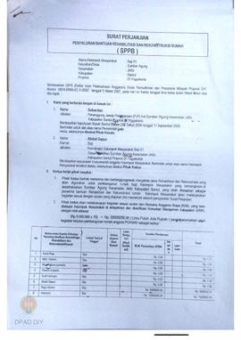 Surat Perjanjian Penyaluran Bantuan Rehabilitasi dan Rekonstruksi Rumah (SPPB),  Nama Kelompok Be...