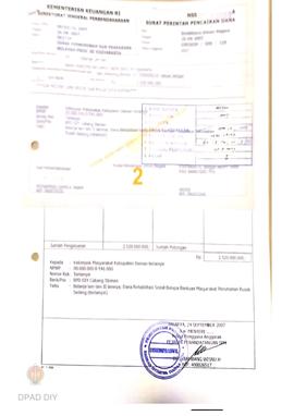 Surat Perintah Pencairan Dana kepada Kelompok Masyarakat Kabupaten Sleman untuk Belanja Lain-lain...