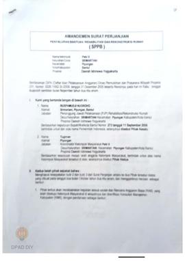Amandemen Surat Perjanjian Penyaluran Bantuan Rehabilitasi dan Rekonstruksi Rumah (SPPB),  Nama K...