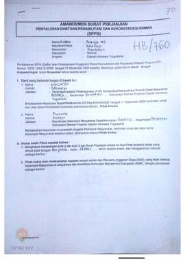 Amandemen Surat Perjanjian Penyaluran Bantuan Rehabilitasi dan Rekonstruksi Rumah (SPPB),  Nama K...