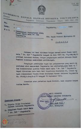 Surat Wagub DIY kepada Menteri Kesehatan RI tentang rekomendasi pendaftaran ulang Rumah Sakit Mat...