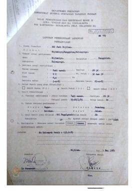 Laporan dari Balai Pengawasan dan Sertifikasi Benih II Jawa Tengah  dan DIY tentang Hasil Pemerik...