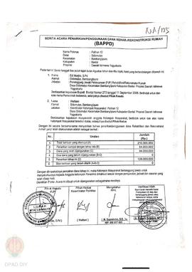 Berita Acara Penarikan/Penggunaan Dana Rehabilitasi/Rekonstruksi Rumah (BAPPD) Rusak Berat, Nama ...