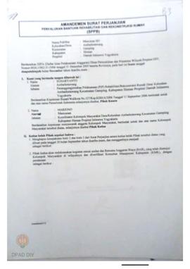 Amandemen Surat Perjanjian Penyaluran Bantuan Rehabilitasi dan Rekonstruksi Rumah (SPPB),  Nama K...