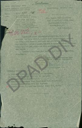 Surat dari Kepala Dinas Pekerjaan Umum DIY kepada Kepala Bagian Jalan-jalan Direktorat Jalan Umum...