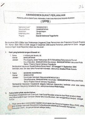 Surat Perjanjian Penyaluran Bantuan Rehabilitasi dan Rekonstruksi Rumah (SPPB),  Nama Kelompok Ma...