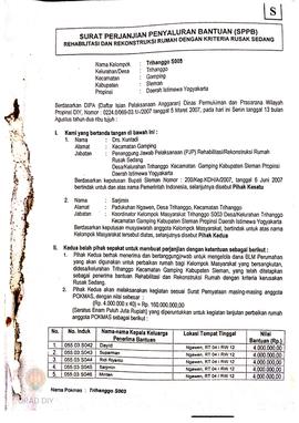 Surat Perjanjian Penyaluran Bantuan Rehabilitasi dan Rekonstruksi Rumah (SPPB),  Nama Kelompok Tr...