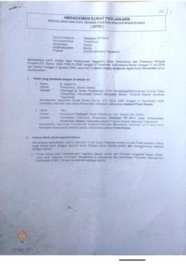 Amandemen Surat Perjanjian Penyaluran Bantuan Rehabilitasi dan Rekonstruksi Rumah (SPPB),  Nama K...