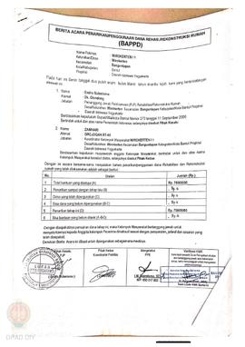 Berita Acara Penarikan/Penggunaan Dana Rehabilitasi/Rekonstruksi Rumah (BAPPD) Rusak Sedang, Nama...