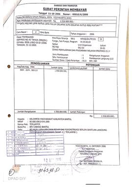 Surat Perintah Pencairan Dana kepada Kelompok Masyarakat Kabupaten Bantul perihal Belanja Lain-la...