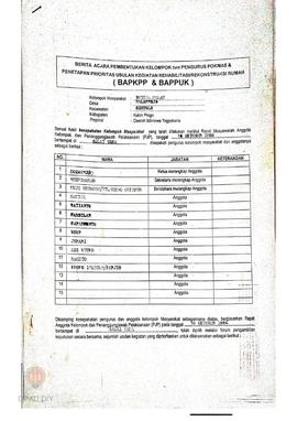 Berita Acara Pembentukan Kelompok dan Pengurus Kelompok Masyarakat dan Penetapan Prioritas Usulan...