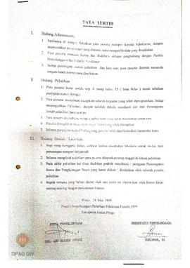 Tata tertib panitia penyelenggara pelatihan pelaksana Pemilu 1999 Kabupaten Kulon Progo