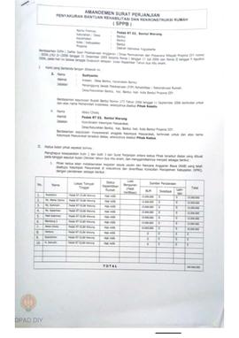 Amandemen Surat Perjanjian Penyaluran Bantuan Rehabilitasi dan Rekonstruksi Rumah (SPPB),  Nama K...