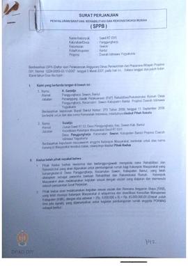 Surat Perjanjian Penyaluran Bantuan Rehabilitasi dan Rekonstruksi Rumah (SPPB),  Nama Kelompok Sa...