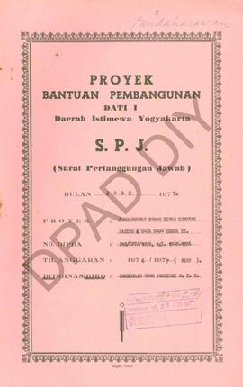 Pembiayaan proyek pembangunan Rumah Dinas Komplek Baciro dan Muja- Muju Kotamadya Yogyakarta T.A....