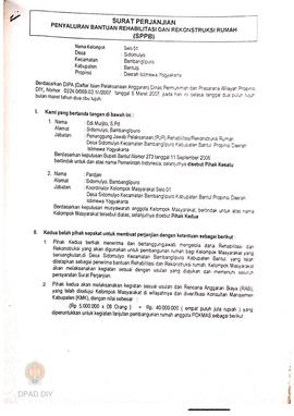 Surat Perjanjian Penyaluran Bantuan Rehabilitasi dan Rekonstruksi Rumah (SPPB), Nama Kelompok Sel...