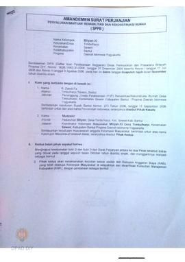 Amandemen Surat Perjanjian Penyaluran Bantuan Rehabilitasi dan Rekonstruksi Rumah (SPPB),  Nama K...