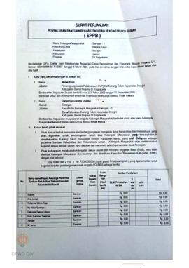 Surat Perjanjian Penyaluran Bantuan Rehabilitasi dan Rekonstruksi Rumah (SPPB), Nama Kelompok Sar...