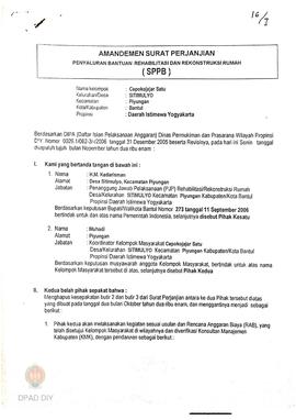 Amandemen Surat Perjanjian Penyaluran Bantuan Rehabilitasi dan Rekonstruksi Rumah (SPPB),  Nama K...