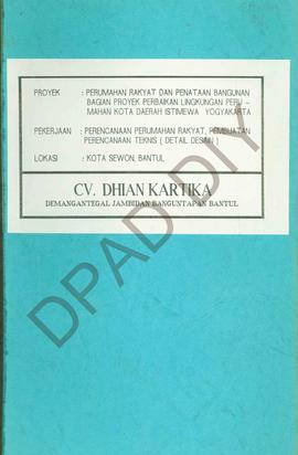 Proyek perumahan rakyat penataan bangunan bagian proyek perbaikan lingkungan perumahan kota DIY t...