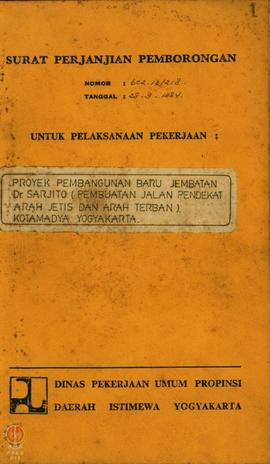 Laporan Proyek Pembangunan Baru Jembatan Dr. Sardjito (pembuatan jalan pendekat arah Jetis dan ar...