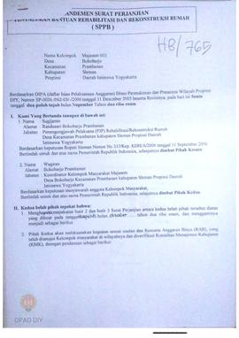 Amandemen Surat Perjanjian Penyaluran Bantuan Rehabilitasi dan Rekonstruksi Rumah (SPPB),  Nama K...