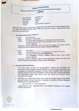 Surat Perjanjian Penyaluran Bantuan Rehabilitasi dan Rekonstruksi Rumah (SPPB), Nama Kelompok Nge...