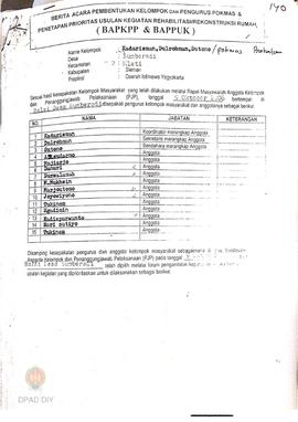 Berita Acara Pembentukan Kelompok dan Pengurus Pokmas dan Penetapan Prioritas Usulan Kegiatan Reh...