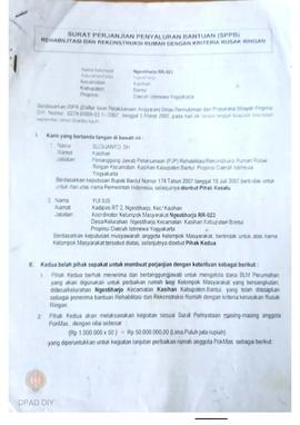 Surat Perjanjian Penyaluran Bantuan Rehabilitasi dan Rekonstruksi Rumah (SPPB), Nama Kelompok Nge...