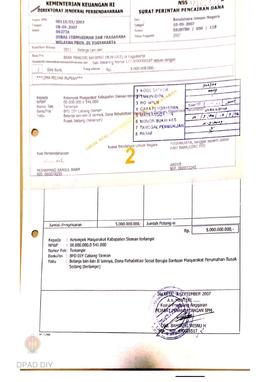 Surat Perintah Pencairan Dana kepada Kelompok Masyarakat Kabupaten Sleman untuk Belanja Lain-lain...