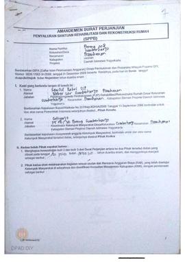 Amandemen Surat Perjanjian Penyaluran Bantuan Rehabilitasi dan Rekonstruksi Rumah (SPPB),  Nama K...