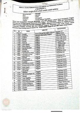 Berita Acara Pembentukan Kelompok dan Pengurus Pokmas (BAPKPP) dalam Rangka BLM untuk Rumah Rusak...