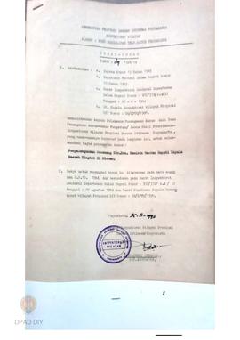 Surat tugas Inspektorat Wilayah pemerintah Propinsi DIY Nomor 69/IWP/19 untuk penanganan kasus pe...