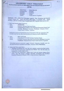 Amandemen Surat Perjanjian Penyaluran Bantuan Rehabilitasi dan Rekonstruksi Rumah (SPPB),  Nama K...