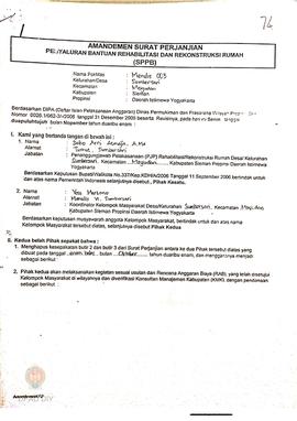Amandemen Surat Perjanjian Penyaluran Bantuan Rehabilitasi dan Rekonstruksi Rumah (SPPB),  Nama K...