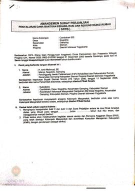 Amandemen Surat Perjanjian Penyaluran Bantuan Rehabilitasi dan Rekonstruksi Rumah (SPPB),  Nama K...