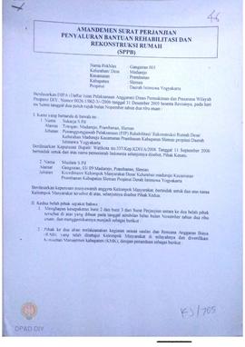 Amandemen Surat Perjanjian Penyaluran Bantuan Rehabilitasi dan Rekonstruksi Rumah (SPPB),  Nama K...