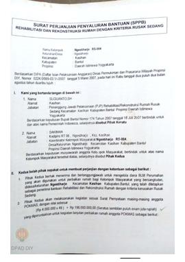 Surat Perjanjian Penyaluran Bantuan Rehabilitasi dan Rekonstruksi Rumah (SPPB), Nama Kelompok Nge...