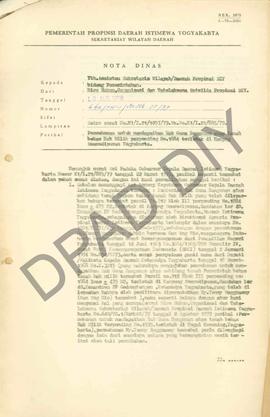 Surat Wakil Gubernur DIY kepada Kepala Biro Hukum Organisasi dan Tatalaksana Setwilda DIY tentang...