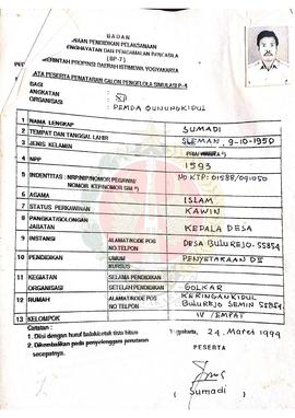 Data peserta penataran calon pengelola Simulasi P-4 Angkatan XII dan dari berbagai macam Organisasi.