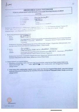 Amandemen Surat Perjanjian Penyaluran Bantuan Rehabilitasi dan Rekonstruksi Rumah (SPPB),  Nama K...