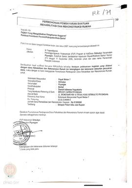 Permohonan Pembayaran Bantuan Rehabilitasi dan Rekonstruksi Rumah, Nama Kelompok Masyarakat Payak...