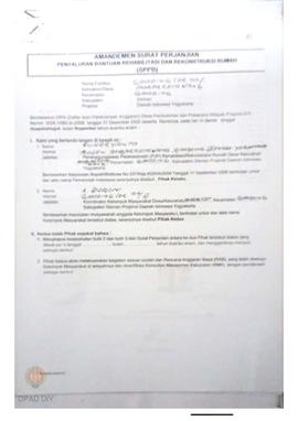 Amandemen Surat Perjanjian Penyaluran Bantuan Rehabilitasi dan Rekonstruksi Rumah (SPPB),  Nama K...