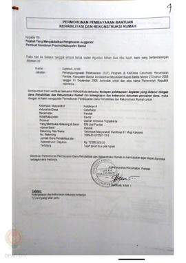 Permohonan Pembayaran Bantuan Rehabilitasi dan Rekonstruksi Rumah, Nama Kelompok Masyarakat Kurob...