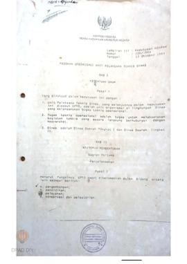 Lampiran III Keputusan MENPAN  Nomor 106/1994 tanggal 13 Oktober 1994 tentang Pedoman Organisasi ...