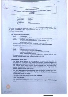 Surat Perjanjian Penyaluran Bantuan Rehabilitasi Dan Rekonstruksi Rumah (SPPB),  Nama Kelompok Ma...